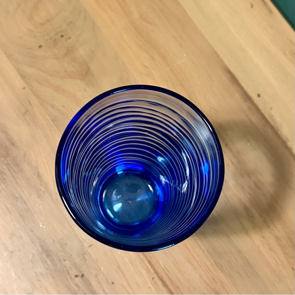 Vintage Libbey Glass Orbita Cobalt Blue Highball Drinking Glass Modern Barware - Picture 2 of 5